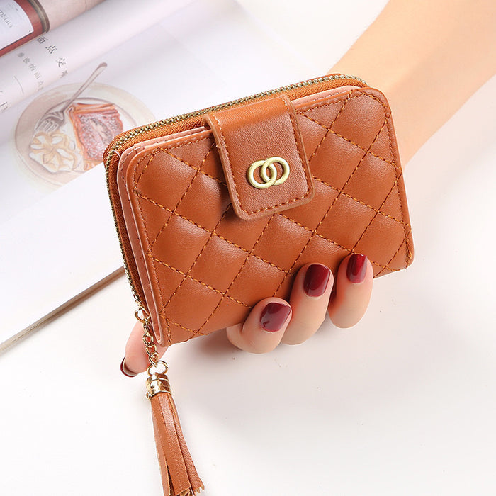 Wholesale ladies short wallet women zipper wallet Korean version of large capacity