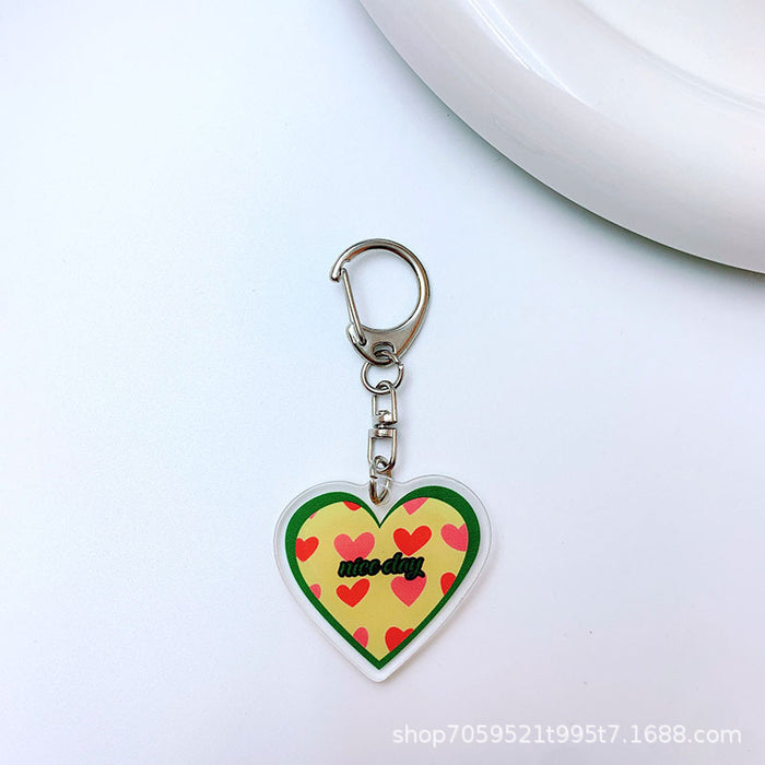 Wholesale Love acrylic keychain student schoolbag pendant car accessories children couple gift accessories
