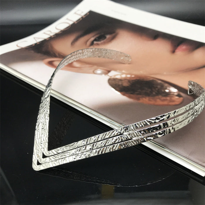 Wholesale Exaggerated Metal Electroplated Collar JDC-NE-FaX004