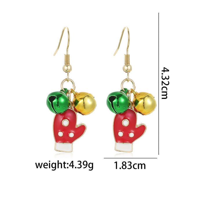 Wholesale Alloy bell snowman elk gingerbread man earrings Christmas earrings