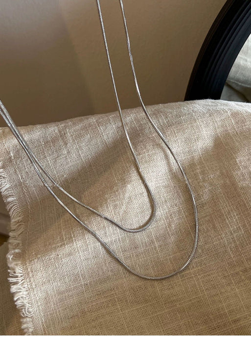 Wholesale  All-match Double-layer Gold Color Chain Long Snake Bone Chain Necklace sweater Chain