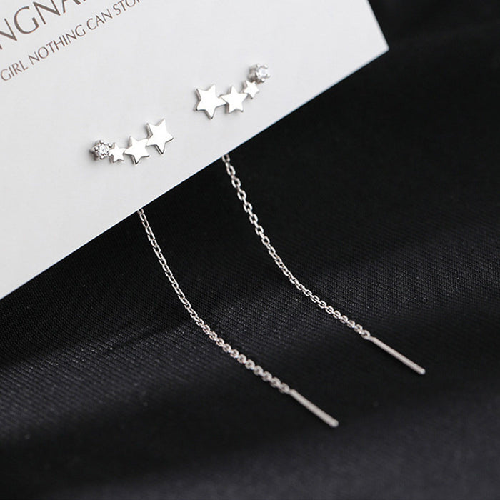 Wholesale star earrings women's simple fashion niche design long tassel earrings trendy