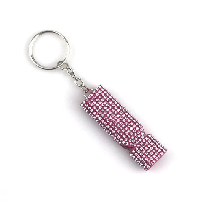 Wholesale Alloy Rhinestone Double-tube Whistle Keychain JDC-KC-TouMS089