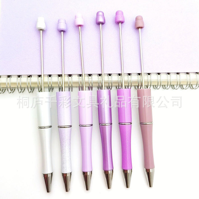 Wholesale Six-pack Plastic Beaded Ballpoint Pen JDC-PN-GanCai006