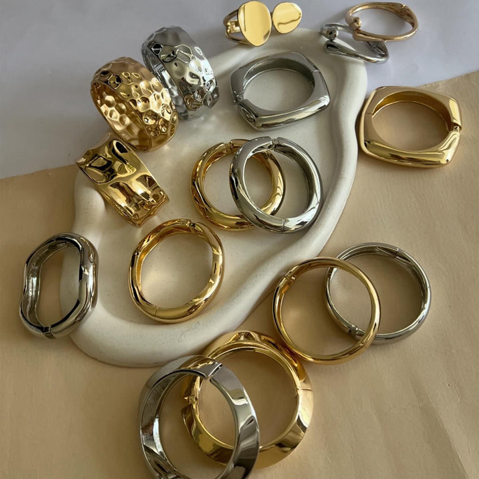 Wholesale New style jewelry: simple circle opening bracelet, irregular metal wind bracelet jewelry