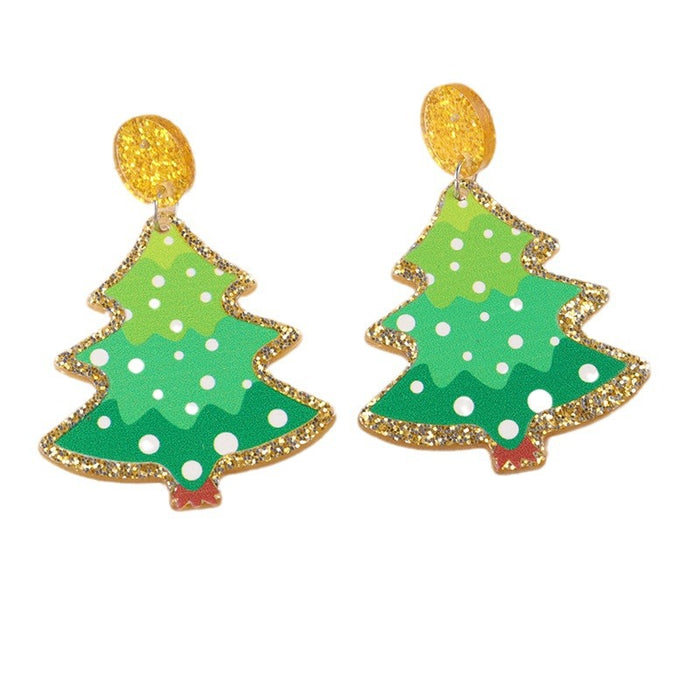Wholesale Christmas Tree Series Creative Design Acrylic Earrings Earrings Christmas Earrings Ear Jewelry Women