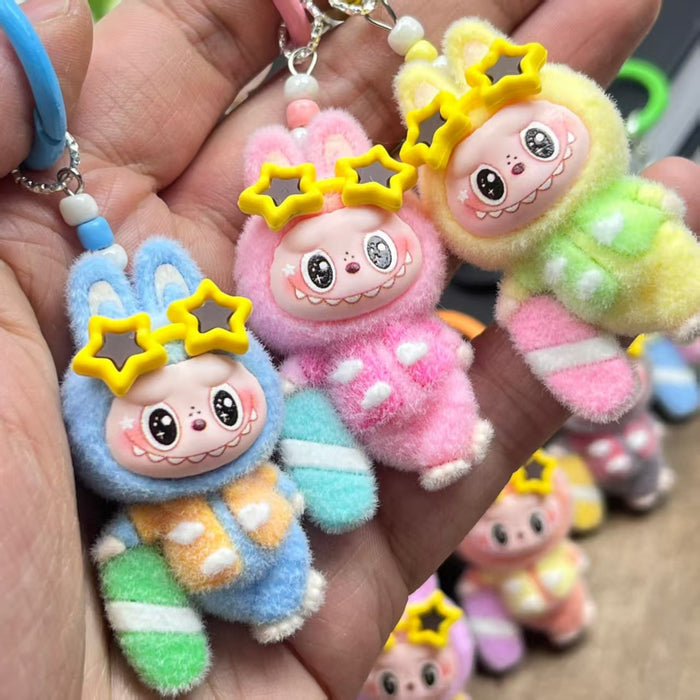 Wholesale flocked cute doll keychain pendant