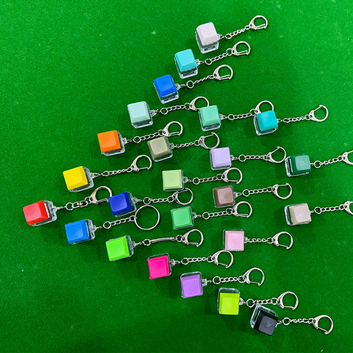 Wholesale Decompression keychain pendant, button tester, color illuminated decompression keychain