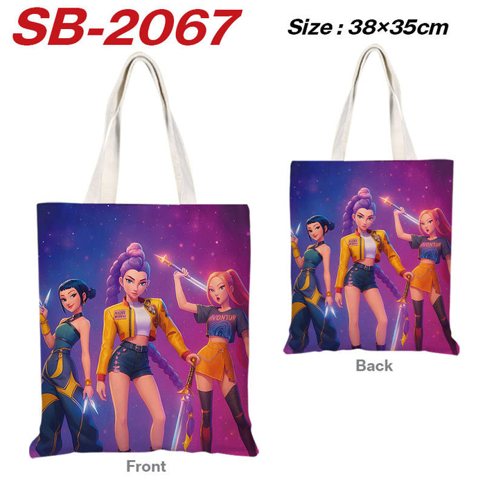 Wholesale Kpop full color printed shopping bag canvas tote bag  shoulder bag