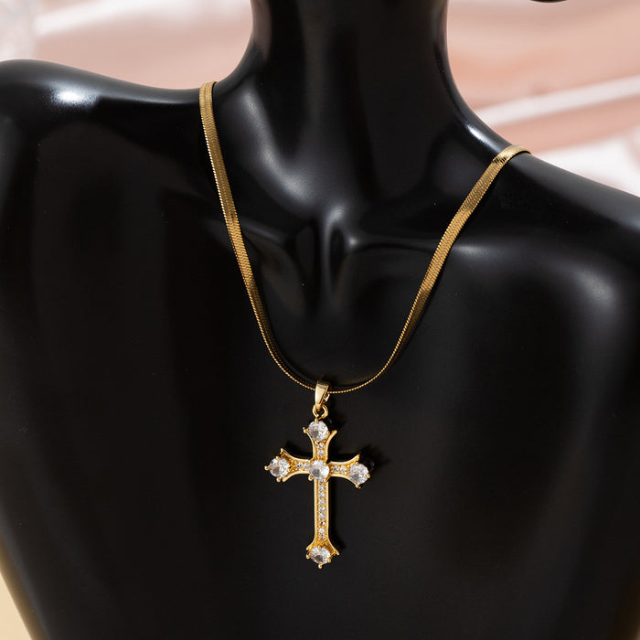 Wholesale Diamond Cross Necklace Women's choker necklace
