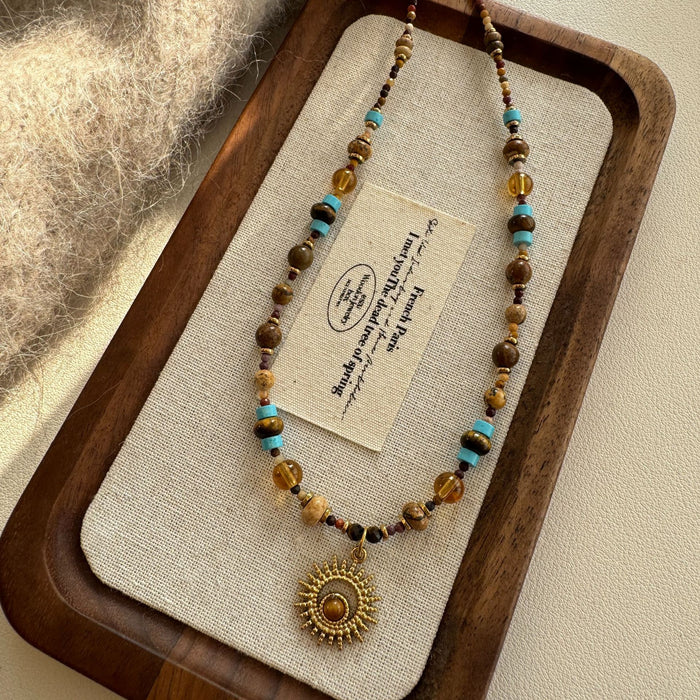 Wholesale Necklace, light luxury, high-end accessories, small sun titanium steel necklace, women's collarbone chain