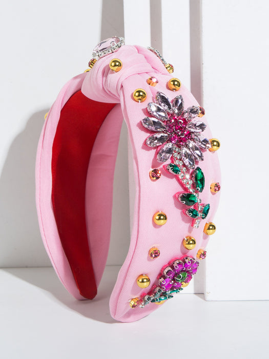 Wholesale Hand-ed headband with rhinestones and pearls