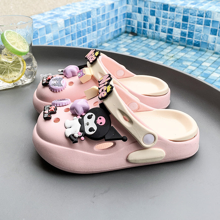 Wholesale Slippers Cartoon Double Color All-match Hole Shoes Soft Sole Non-slip Toe Sandals