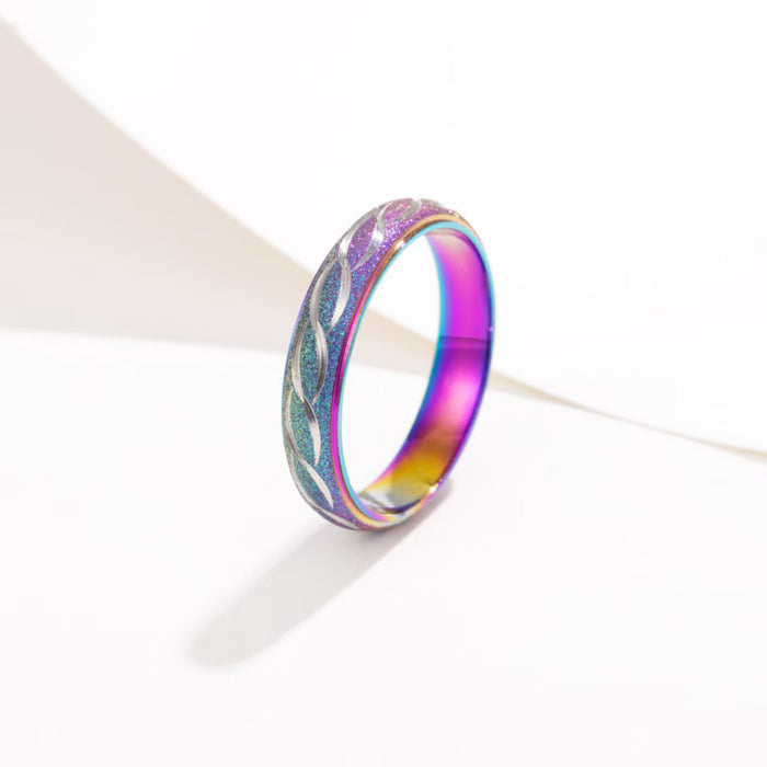 Wholesale Titanium steel ring with curved surface of 4mm, fashionable and non fading, light luxury and high-end feel. Direct sales of the ring