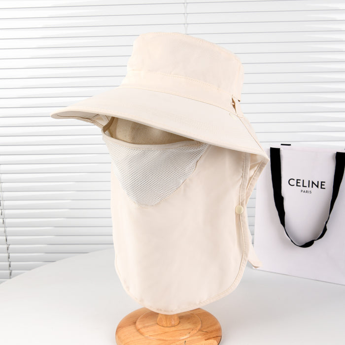 Wholesale Foldable sun protection hat with large brim, UV protection, sun shielding shawl hat, outdoor neck and face protection, fisherman hat