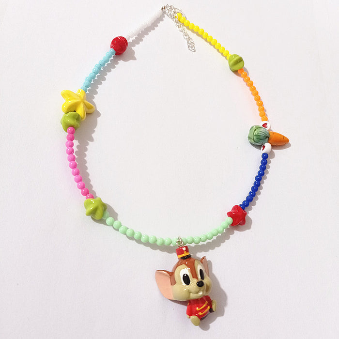 Wholesale Cartoon Funny Chipmunk  Fashion Necklace Collarbone Chain Short Necklace