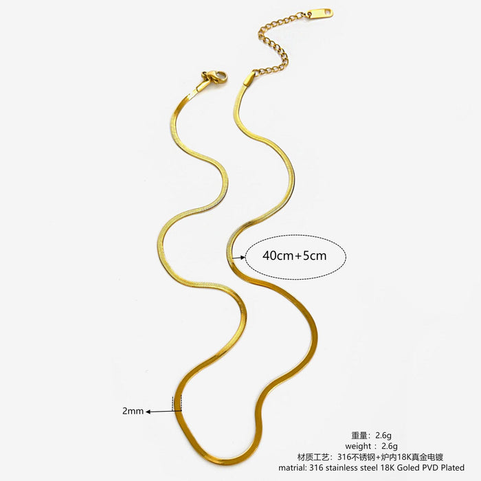 Wholesale Trendy Design Stainless Steel Snake Bone Love Necklace Fashionable Stacked Personalized Necklace