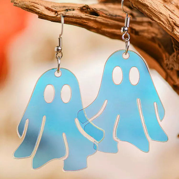 Wholesale  Cute Ghost Ghost Funny Laser Acrylic Pendant Earrings Acrylic Gothic Earrings