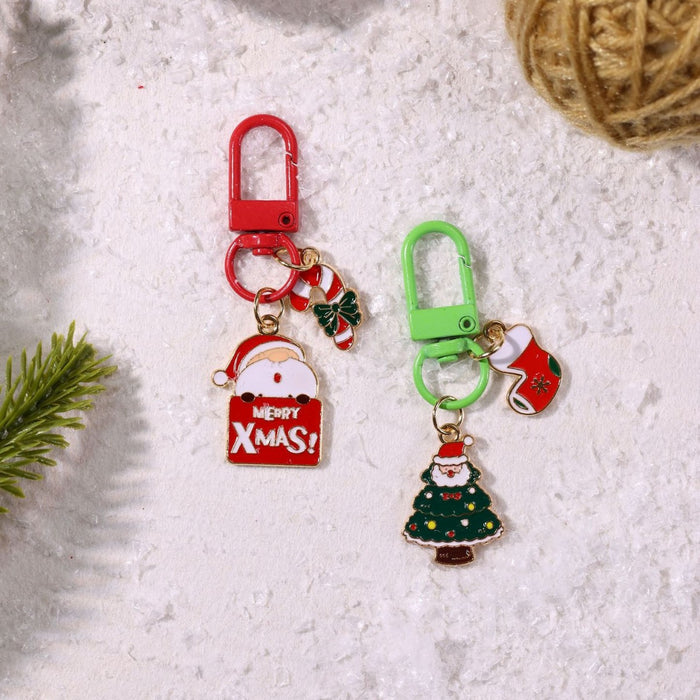 Wholesale  keychain creative cartoon car keychain schoolbag pendant Christmas gift