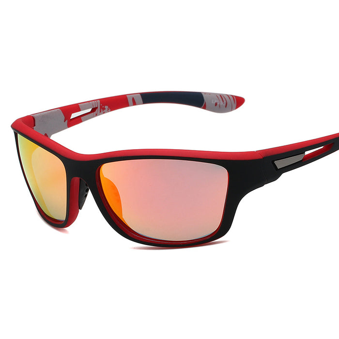 Wholesale Men's Polarized Colorful Film Dust-proof Cycling PC Sunglasses JDC-SG-HongR017