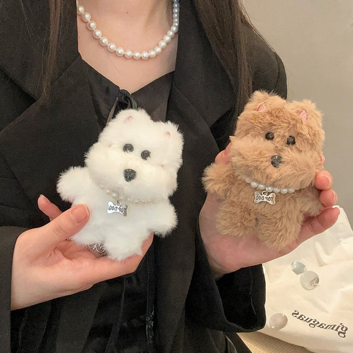 Wholesale Original Cute Plush Puppy School Bag Pendant Creative Necklace Dog Key Doll