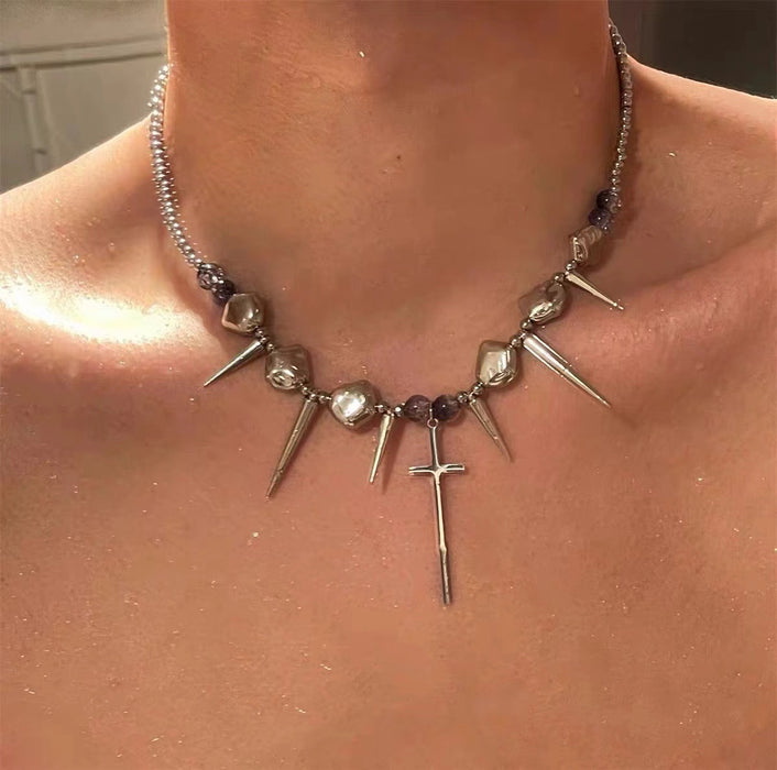 Wholesale Nail Exaggerated Titanium Steel Women's Necklace Subculture Clavicle Chain Neck Necklace