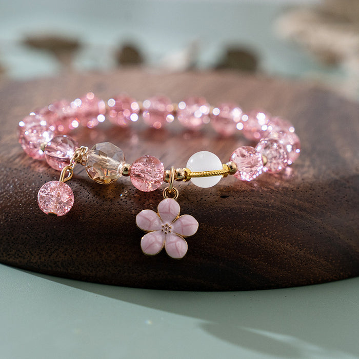Wholesale Rainbow glass exploding amethyst bracelet, pink crystal bead bracelet, daisy bracelet wholesale
