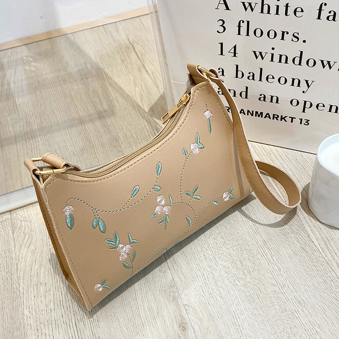 Wholesale Embroidered underarm bag ladies handbag ladies shoulder bag fashion simple underarm bag