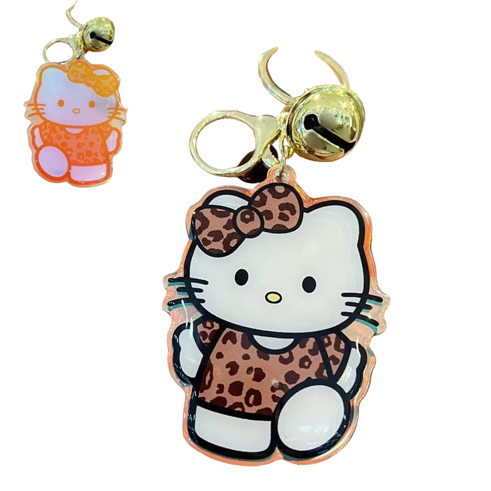 Wholesale 5 PCS Cute Cartoon Leopard Print Acrylic Keychain for Men and Women
