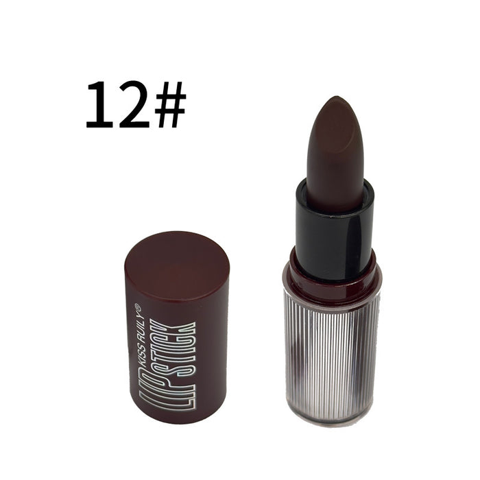 Wholesale 12 color lipstick, bare color, matte matte finish, lip gloss that does not fade, moisturizing lips