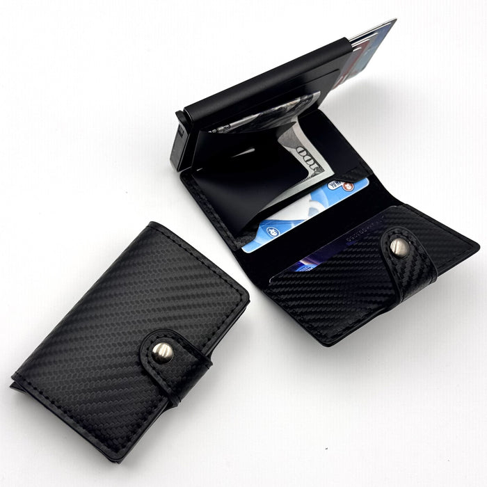 Wholesale Trendy Carbon Fiber Card Case PU Leather Wallet Stylish Daily Use Fashion MOQ≥2