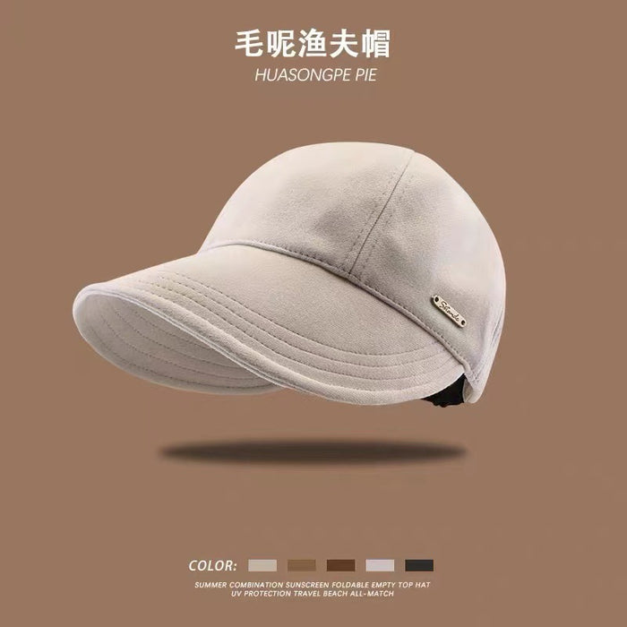 Wholesale Spring sun-proof fisherman hat warm woolen equestrian hat casual all-match peaked cap face-looking small