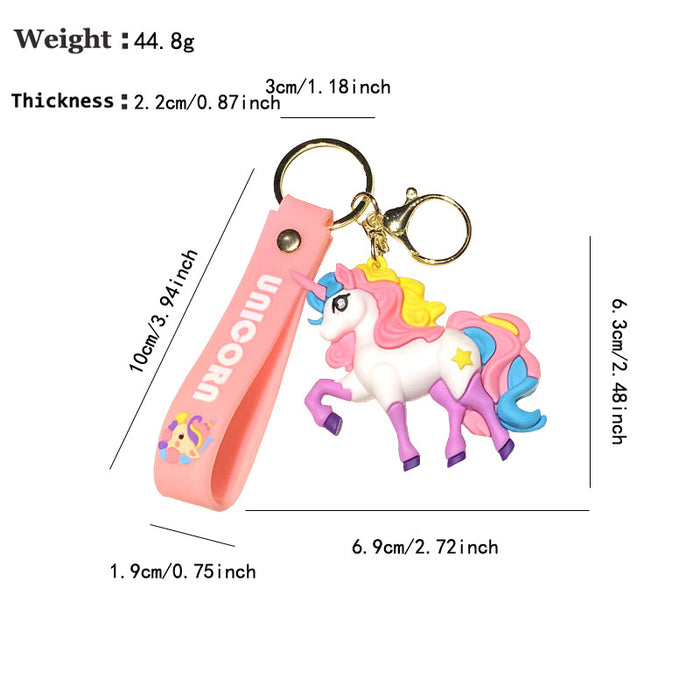 Wholesale Metal Rainbow Unicorn Pony Keychain Stylish Bag Charm For Students Great Gift For Everyday Use