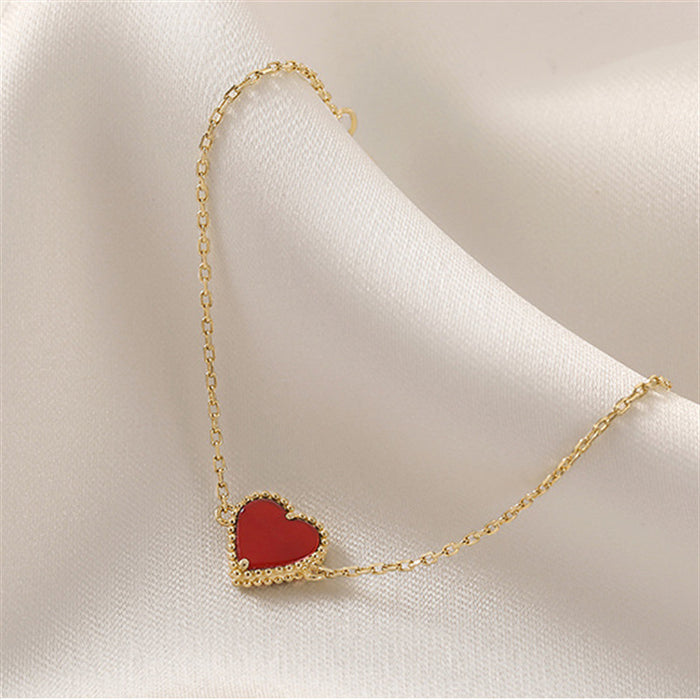 Wholesale Heart-shaped Agate Bracelet Small Red Heart Bracelet Love Jewelry