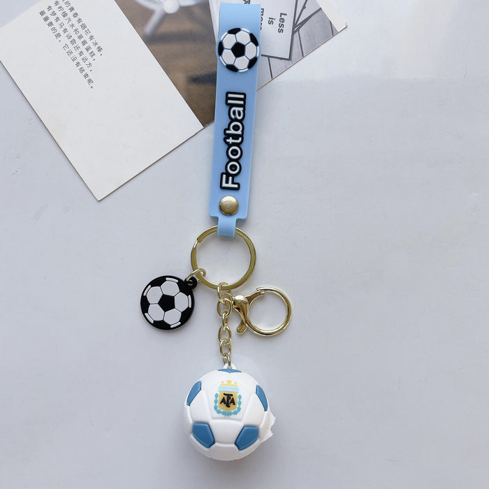 Wholesale epoxy team football keychain pendant bag car key chain accessories gift