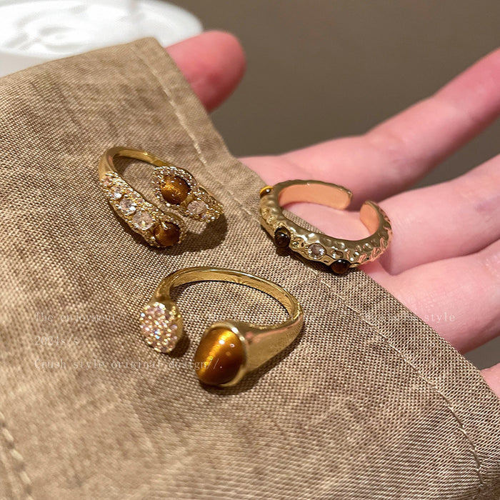 Wholesale Serpent-style Tiger' s Eye Open Ring