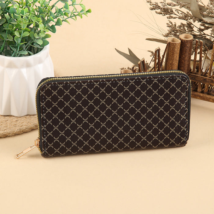 Wholesale PU Leather Long Wallet with Retro Print Design Large Capacity MOQ≥3