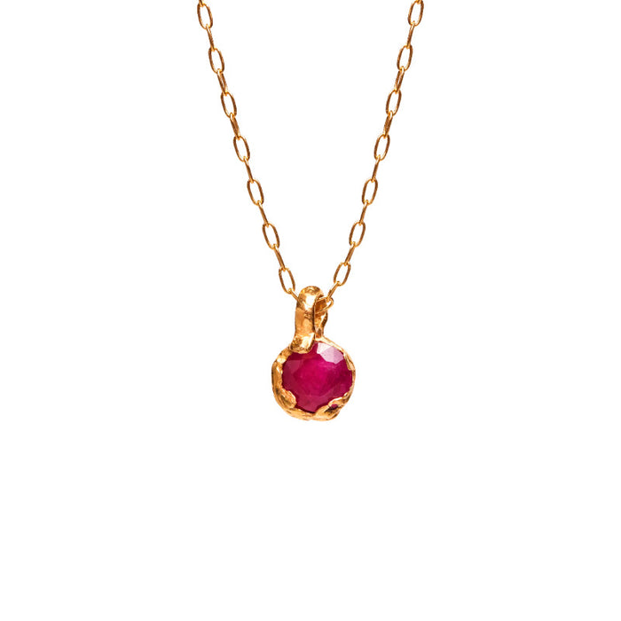 Wholesale Birthstone Zircon Pendant Necklace Clavicle Chain Gold plated