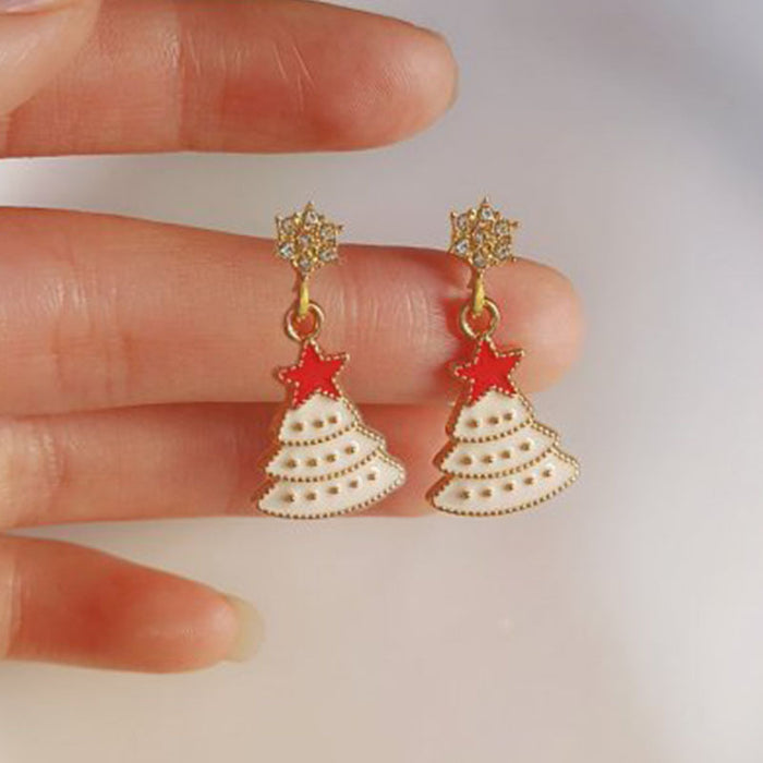 Wholesale Christmas tree-shaped star earrings