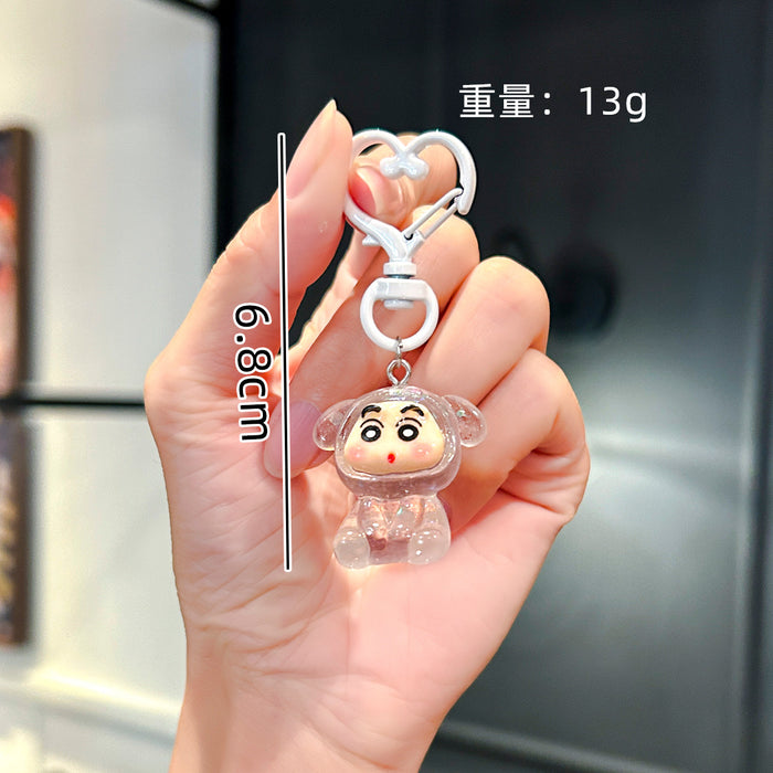 Wholesale Transparent glitter  bear doll pendant,  car bag accessory keychain chain mobile phone pendant small accessories