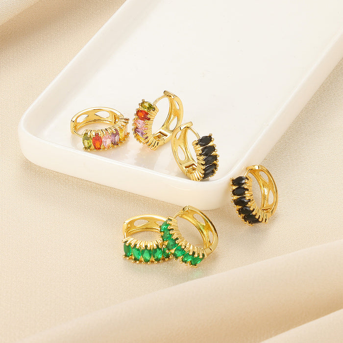 Wholesale Copper-Plated 18K Gold Earrings Elegant Hoop Light Luxury Earrings