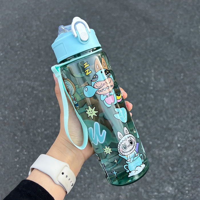 Wholesale Cute Straw Water Cup Cartoon Water Cup with Lanyard