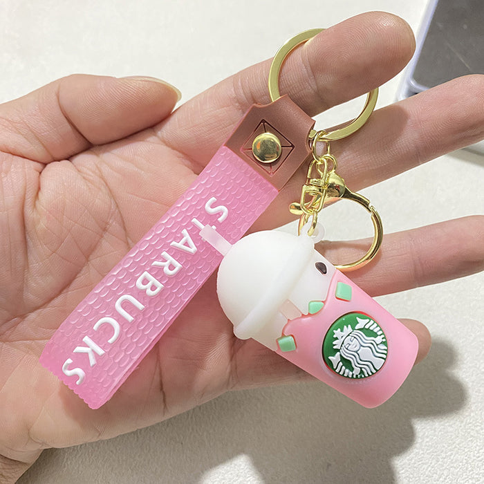 Wholesale Keychain doll car pendant doll bag milk tea cup key chain