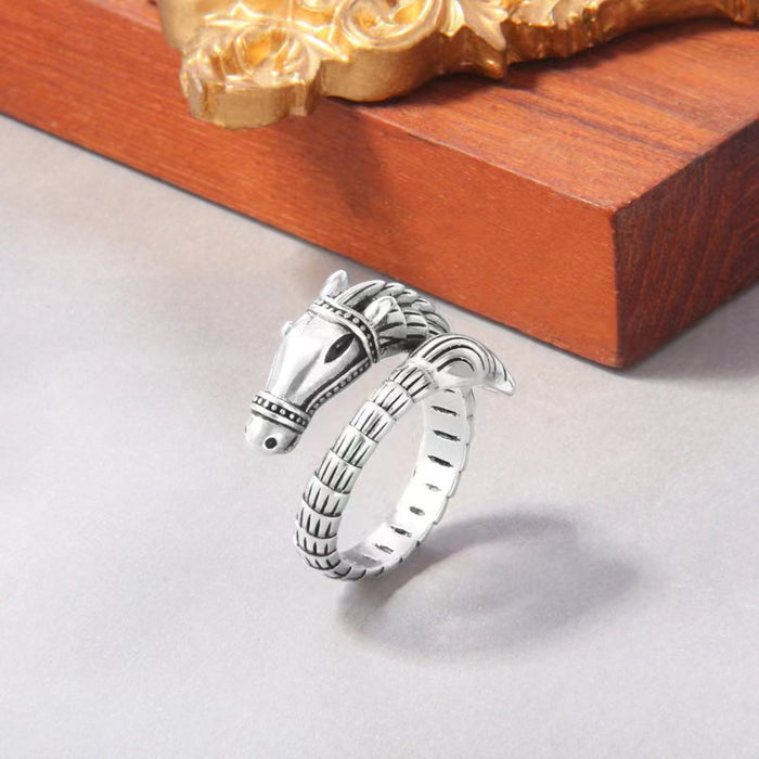 Wholesale New Personalized Alloy Ring with Exaggerated Opening, Retro Fashion Jewelry