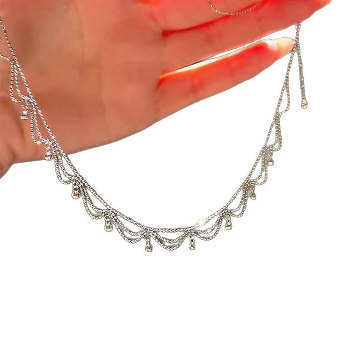 Wholesale Elegant lace dewdrop necklace, simple, exquisite, light luxury, high-end, fashionable, versatile, niche collarbone chain