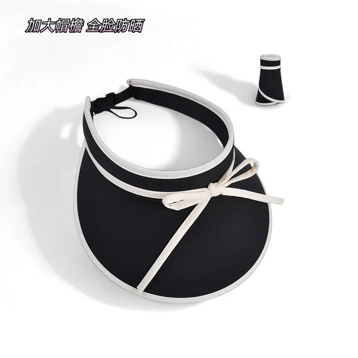 Wholesale Sunscreen strap bow, empty top riding sun hat