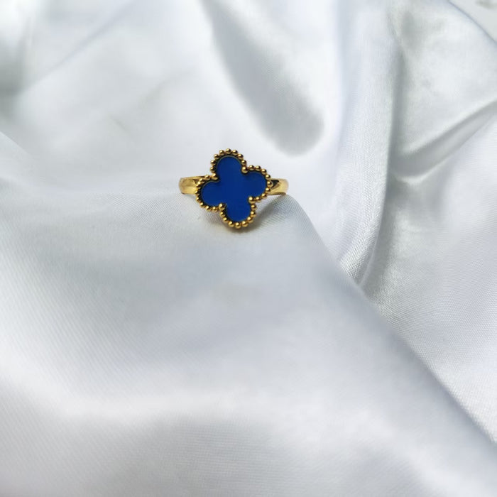 Wholesale Premium titanium steel ring, niche high-end versatile four leaf clover ring style customization, no fading