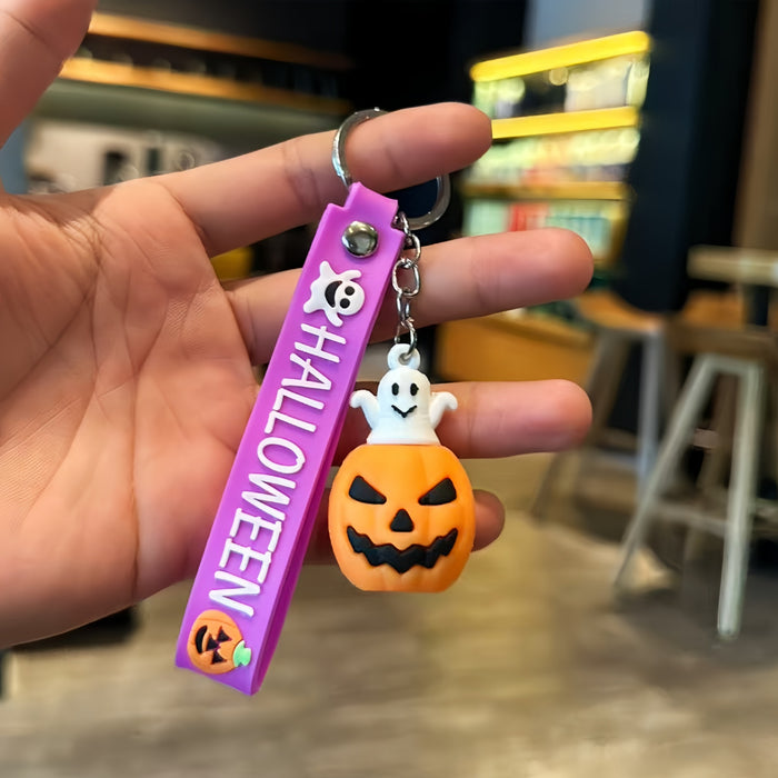 Wholesale PVC Pumpkin Ghost Keychain Spooky Car Key Accessory Party Gift