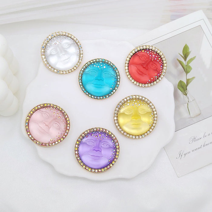 Wholesale face exquisite diamond personality color elegant brooch