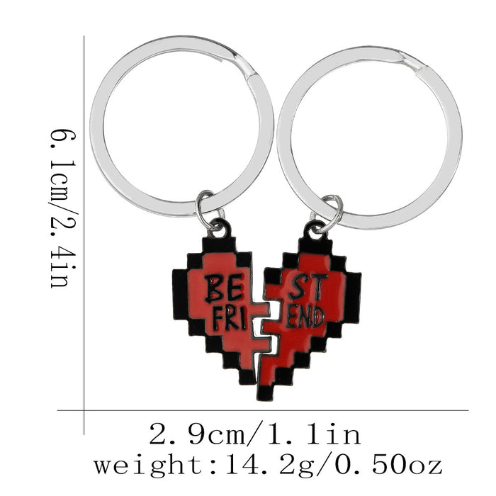 Wholesale Love cartoon necklace keychain, red peach heart clothing accessories, clothing decoration, couple trend